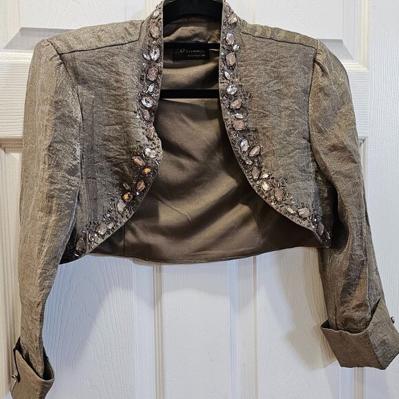 Carol Lin Jackets & Blazers - Ignite Evenings by Carol Lin Metallic Embellished Jacket